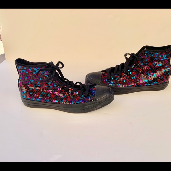CONVERSE HIGH TOP BLACK SEQUIN - Picture 8 of 8